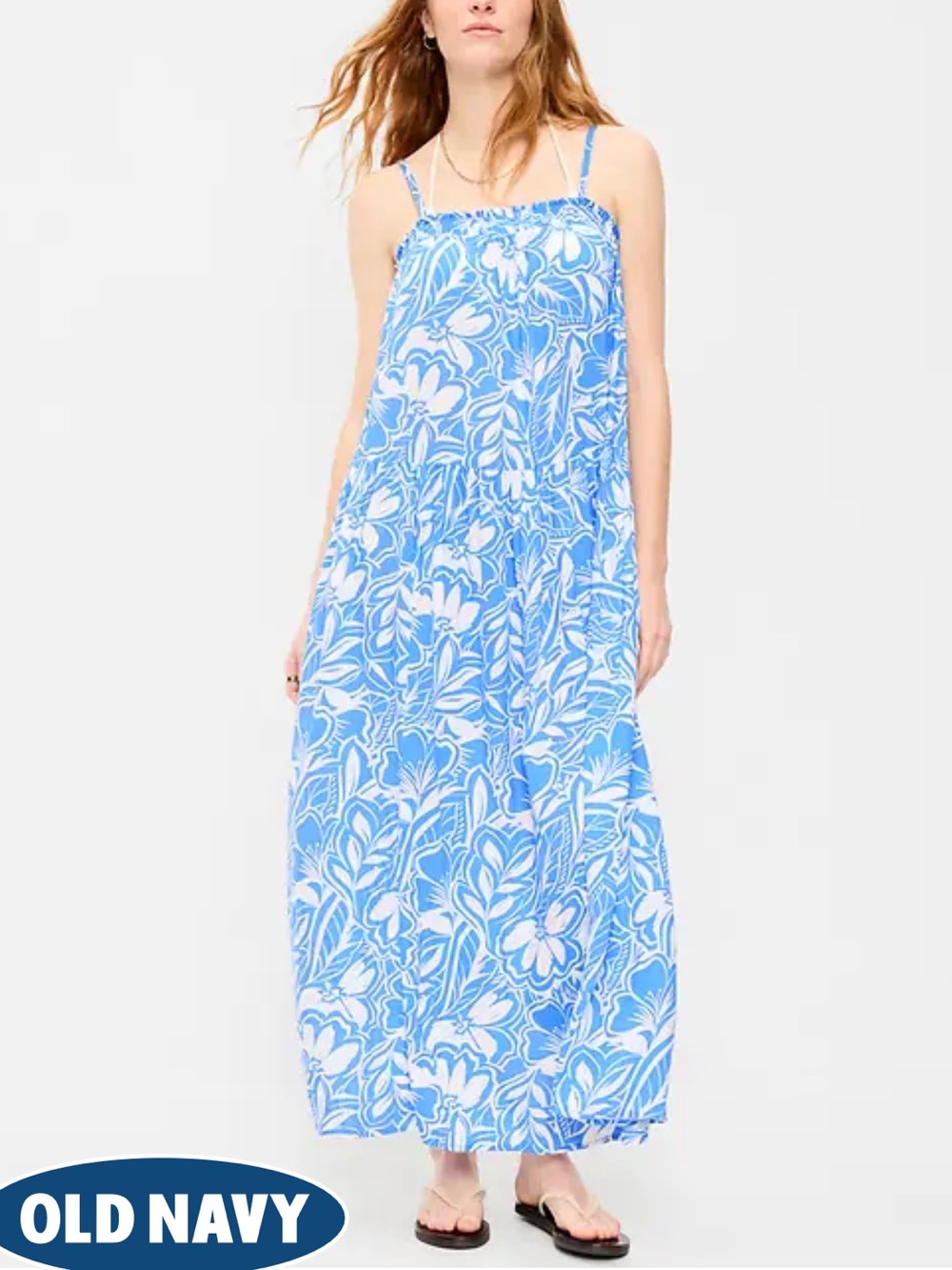 Old Navy Light Blue & White Floral Maxi NWT